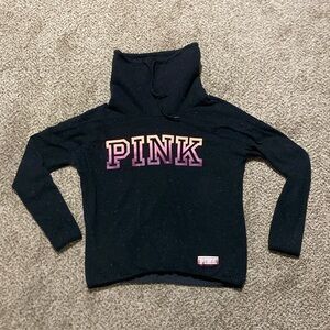 PINK cow neck sweatshirt